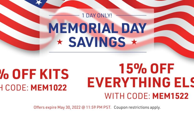 AMain Hobbies 2022 Memorial Day Sale: 10% Off Kits and 15% Everything Else