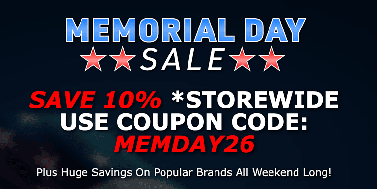 Memorial Day sale banner promoting discounts on RC hobby products with storewide savings and coupon code MENDAY26 for RC enthusiasts.