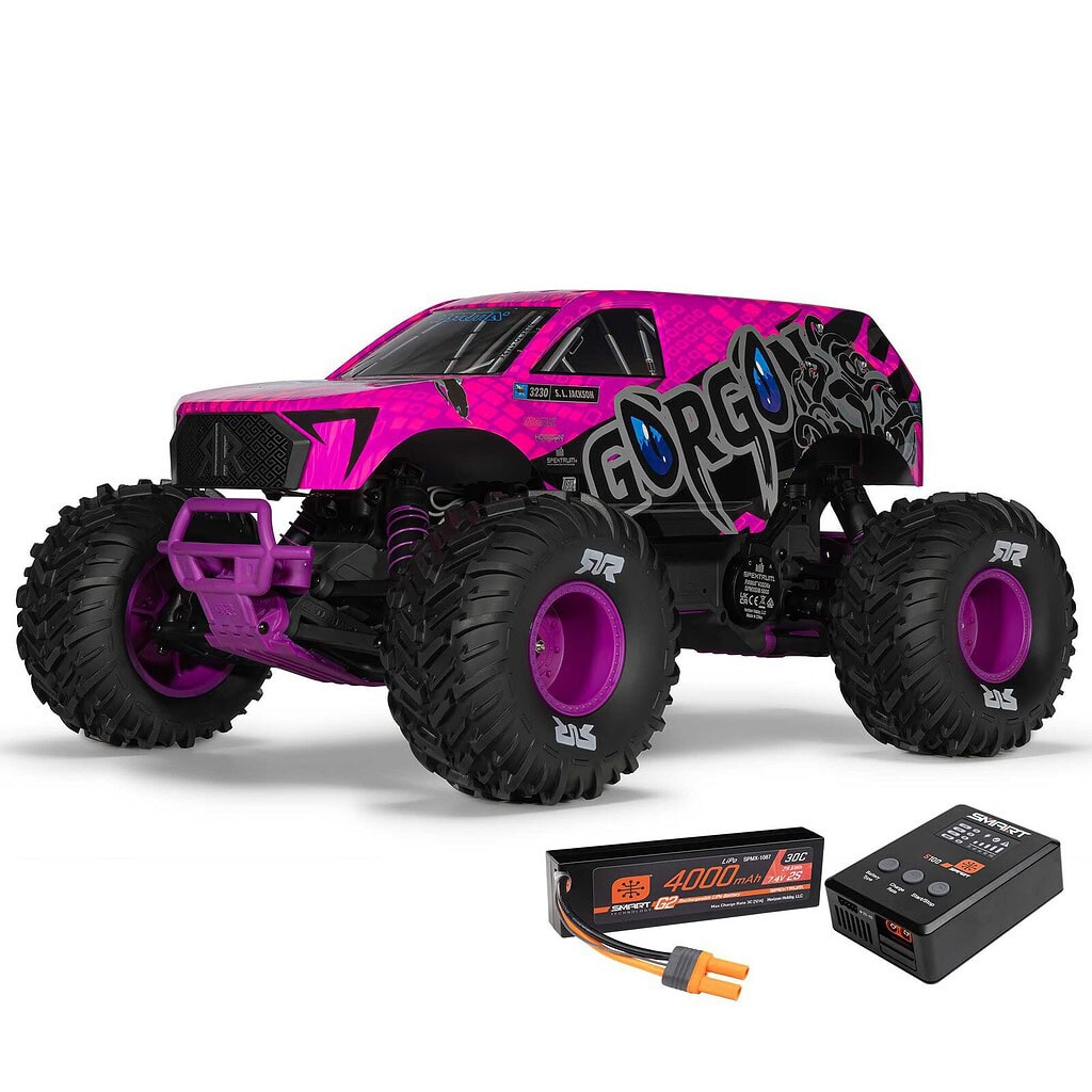 RC Monster Truck with Custom Graphics and Large Off-Road Tires.