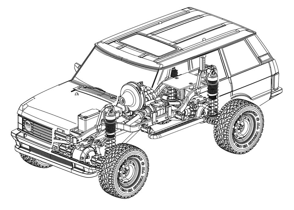 Carisma Scale Adventure SCA-1E Land Rover Kit - Diagram