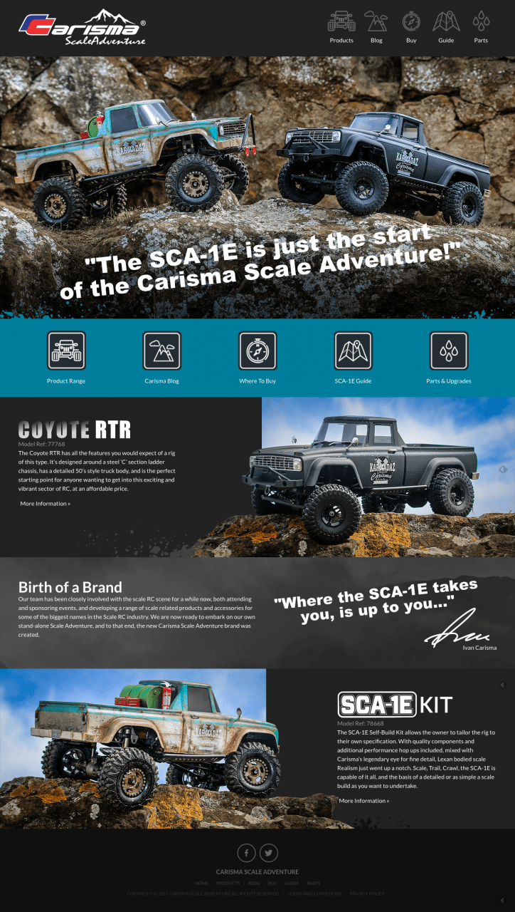 Carisma Scale Adventure Website - Home