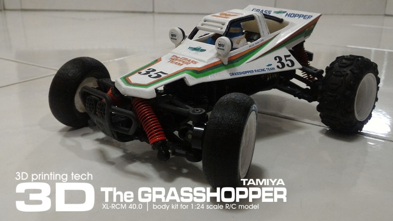 Custom 3D Printed Small-Scale Tamiya Grasshopper