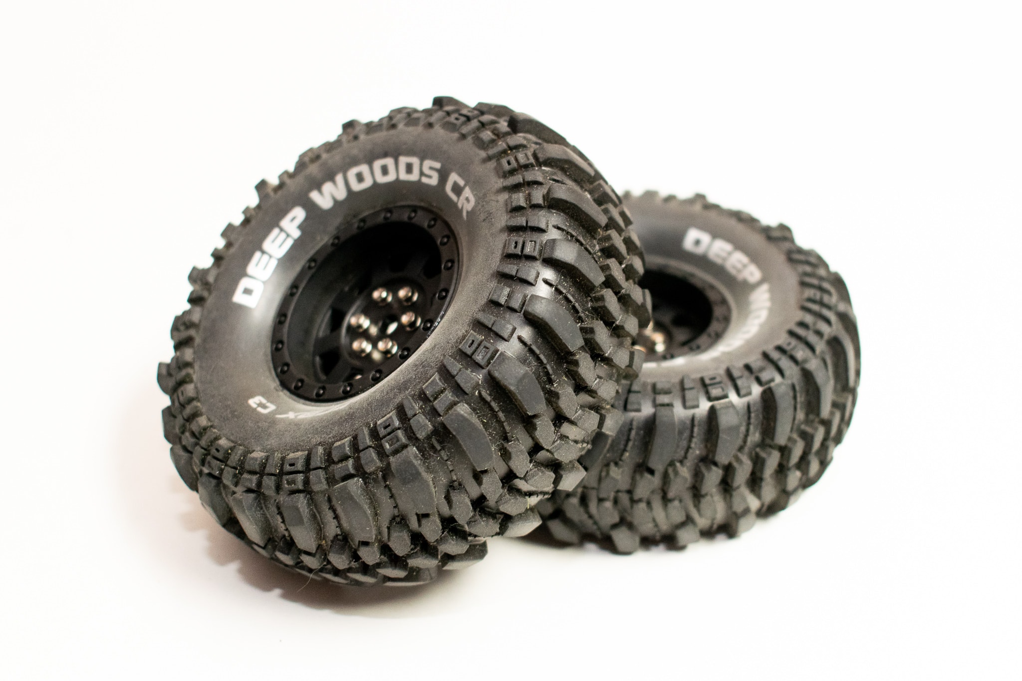Unmounted, Set of 2 High Traction Duratrax Deep Woods 1.9 Inch RC Rock Crawler Tires with Foam Inserts C3 Super Soft Compound 