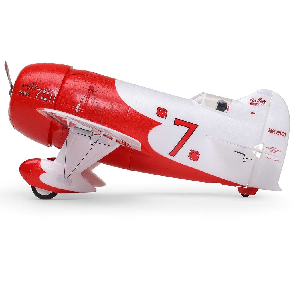 Compact RC model of the iconic Gee Bee R-2 aircraft for hobbyists and collectors.