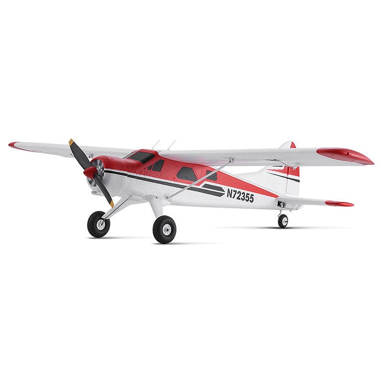 Detailed image of a scale RC airplane with red and white color scheme, realistic features, and aerodynamic design suitable for hobbyists and remote-controlled aircraft enthusiasts.