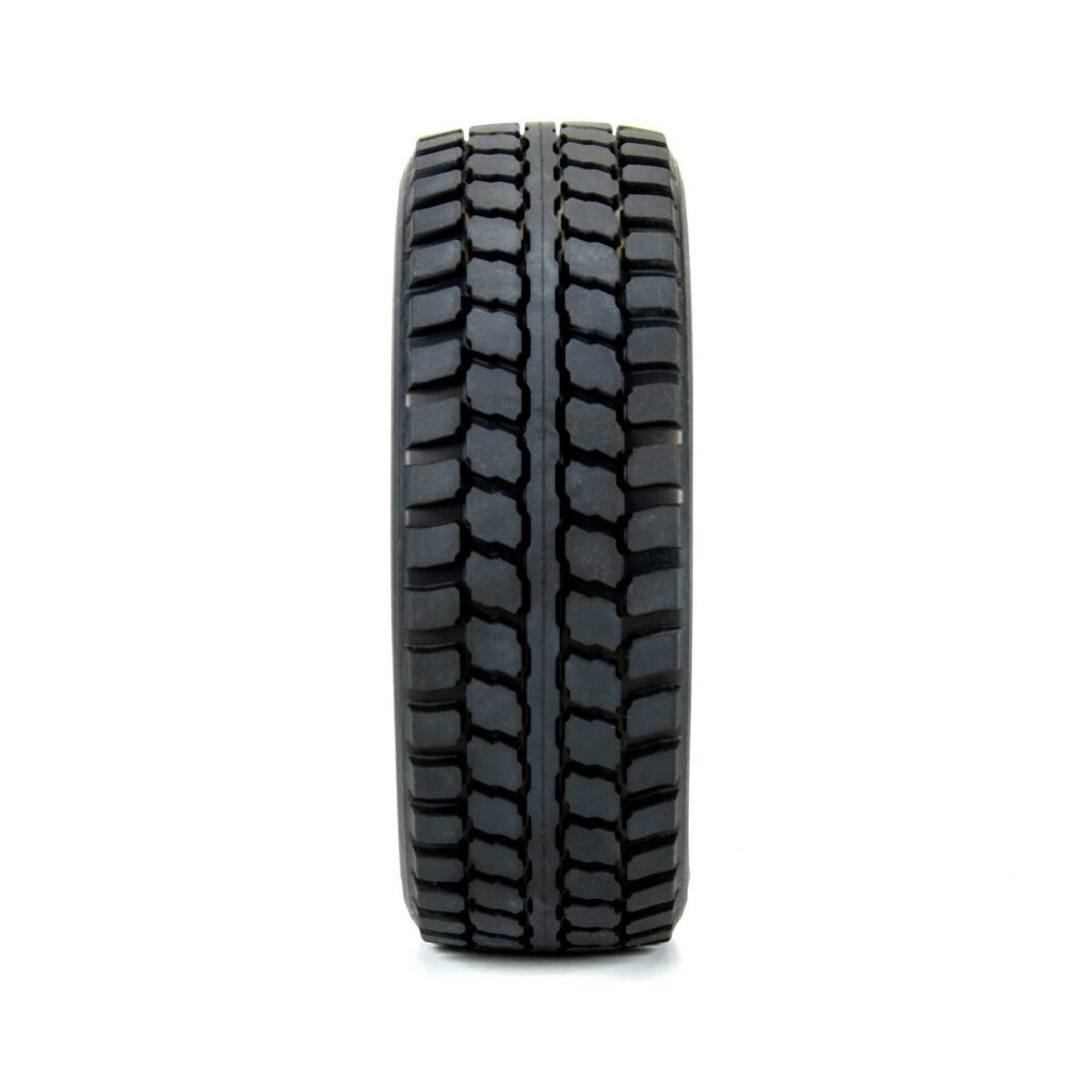 Tire image showcasing rugged off-road tread pattern, designed for durability and grip on various terrains, perfect for RC cars and vehicles seeking high-performance tires.